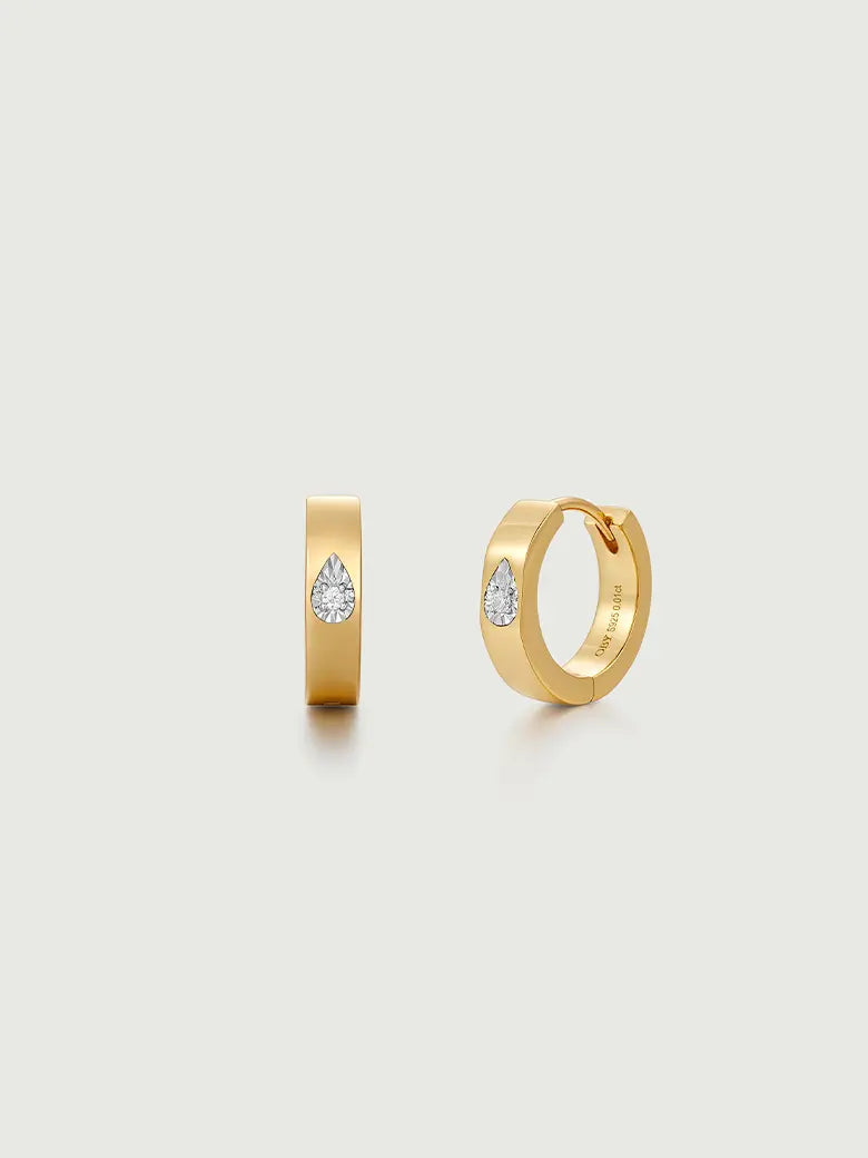 Halo Diamond Hoop Earrings