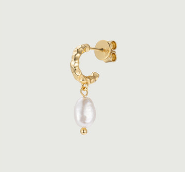Hammered Pearl Drop Earrings