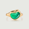  Heart Green Onyx Open Ring