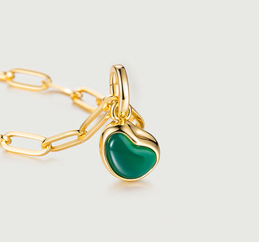 Heart Green Onyx Pendant Charm