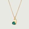 Heart Pear Cut Emerald Charm Necklace