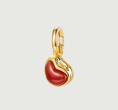 Heart Red Onyx Pendant Charm