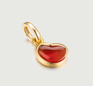 Heart Red Onyx Pendant Charm