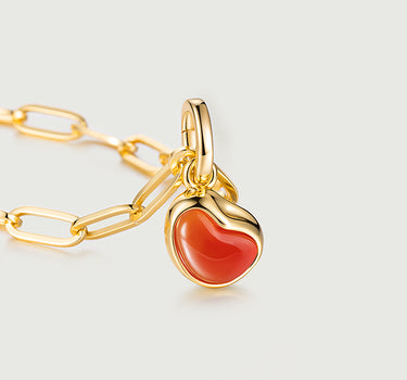 Heart Red Onyx Pendant Charm