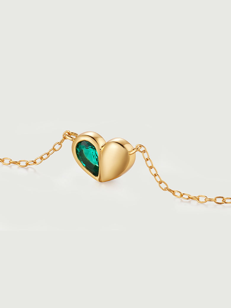 Heart Shape Emerald Necklace
