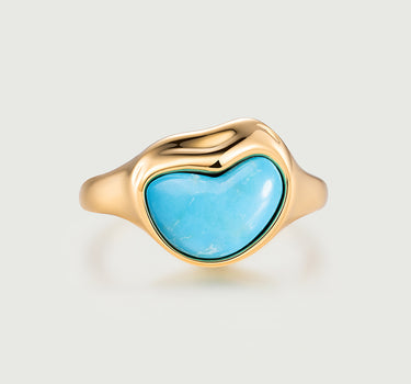 Heart Turquoise Open Ring