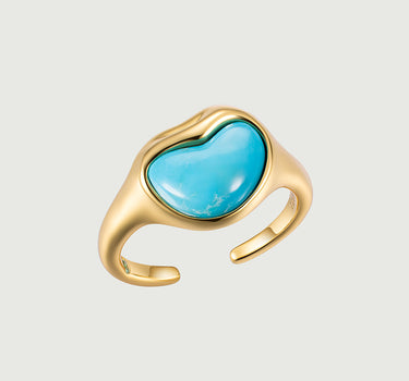 Heart Turquoise Open Ring