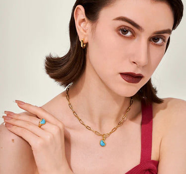 Heart Turquoise Open Ring