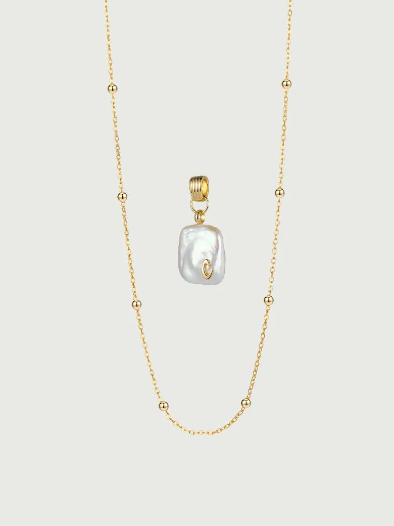 Initial Pearl Necklace Set