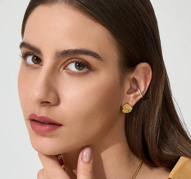 Irregular Plaid Texture Love Emerald earrings