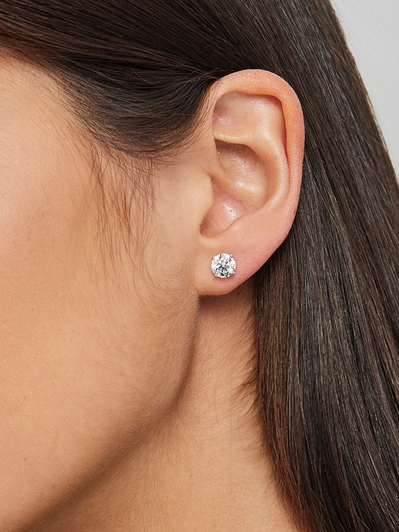 Lab Diamond Four Prong Earrings