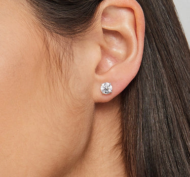 Lab Diamond Four Prong Earrings