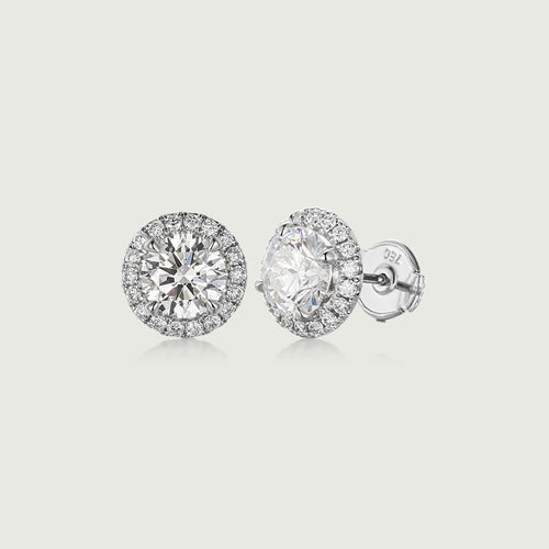 Lab Diamond Halo Earrings