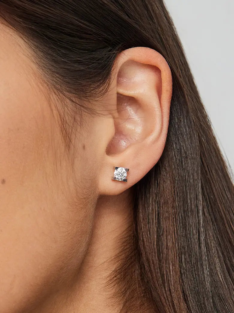 Lab Diamond Quad Prong Earrings