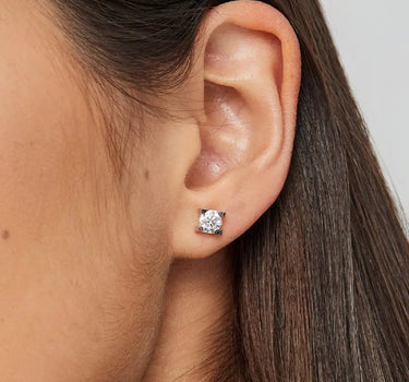 Lab Diamond Quad Prong Earrings