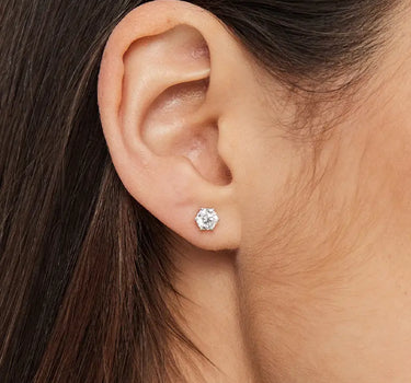 Lab Diamond Six Prong Earrings