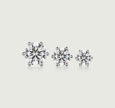 Lab Diamond Six Prong Earrings