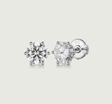 Lab Diamond Six Prong Earrings
