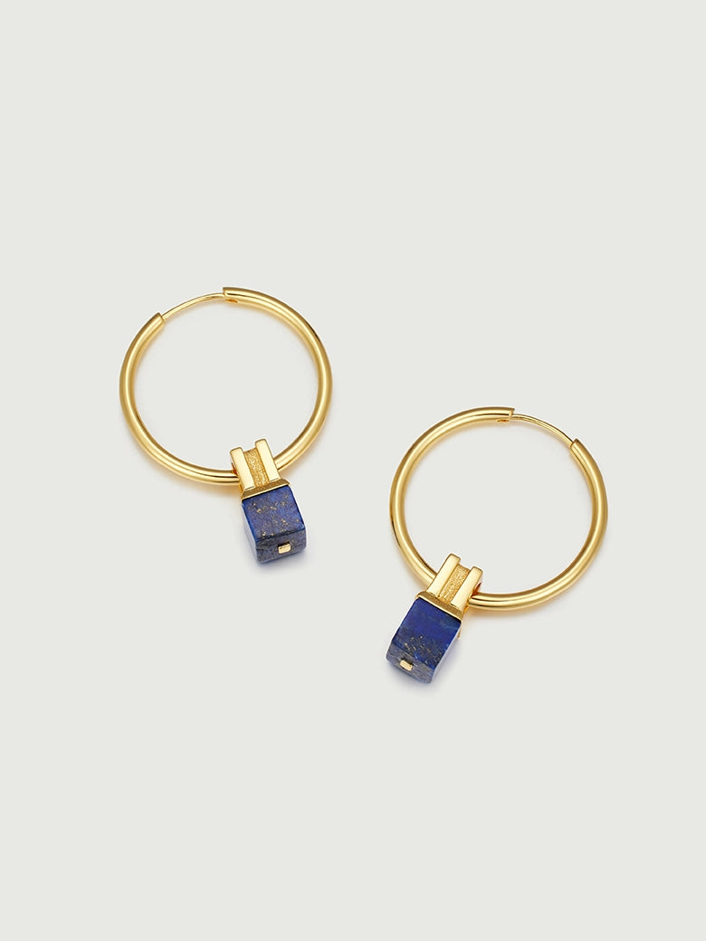 Lapis Lazuli Hoop Earrings