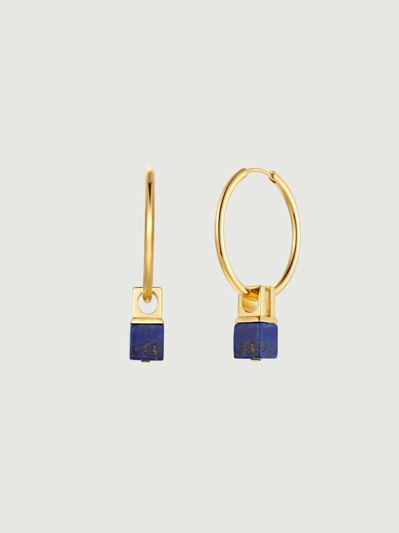 Lapis Lazuli Hoop Earrings