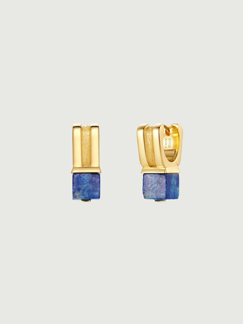 Lapis Lazuli Huggie Hoop Earrings