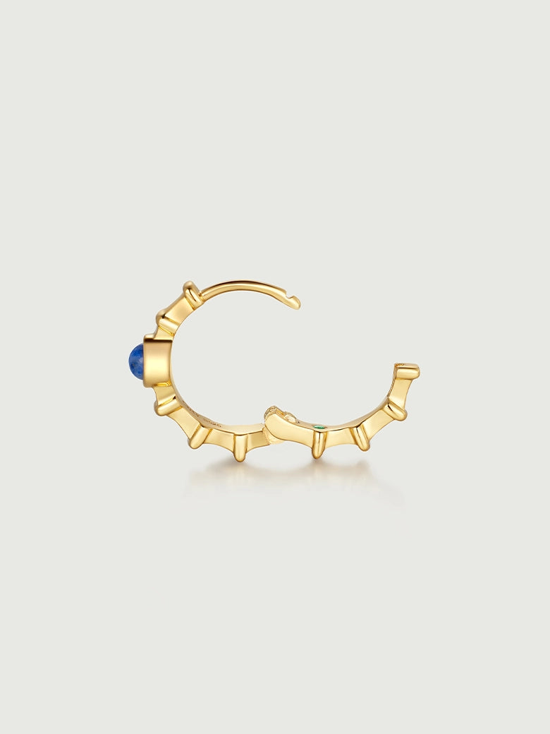 Lapis Lazuli Ridge Hoop Earrings