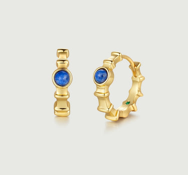 Lapis Lazuli Ridge Hoop Earrings
