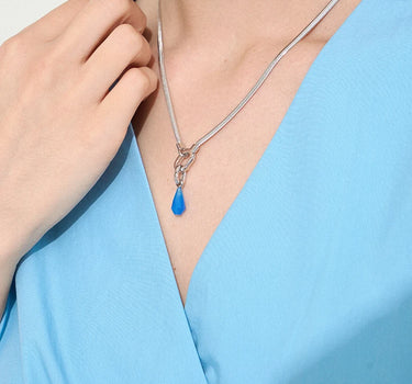 Lucky Charm Geometric Blue Onyx Pendant