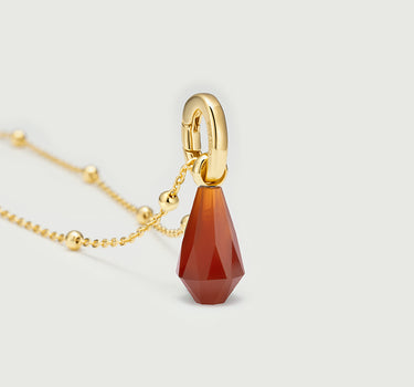 Lucky Charm Geometric Red Onyx Pendant