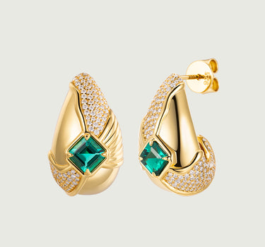 Luxe Emerald Earrings Total 2.6 Carat