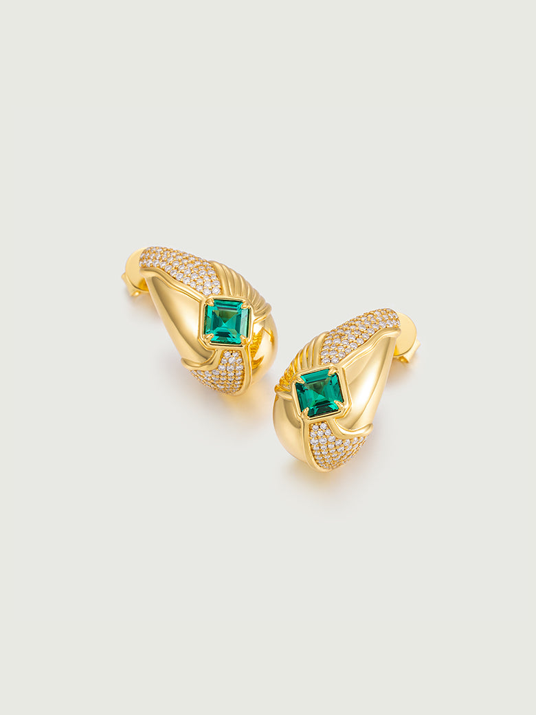 Luxe Emerald Earrings Total 2.6 Carat