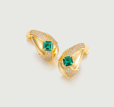 Luxe Emerald Earrings Total 2.6 Carat