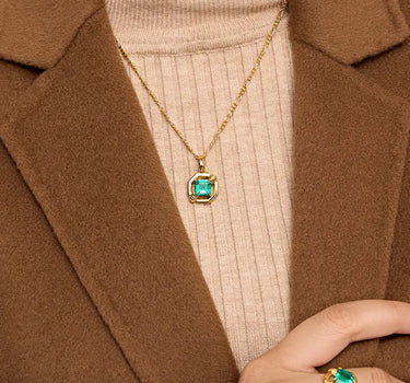 Luxe Emerald Pendant Charm 3.00 Carat