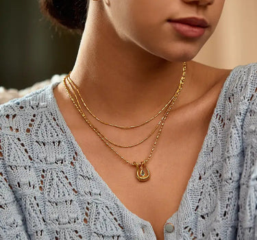 Lyre Gemstones Necklace Set