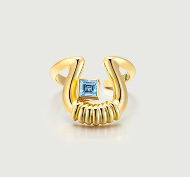 Lyre Aquamarine Ring