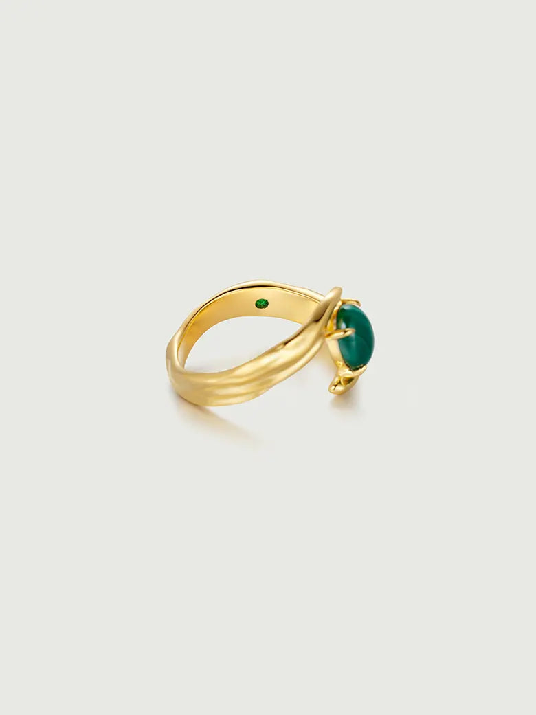 Malachite Texture Open Ring