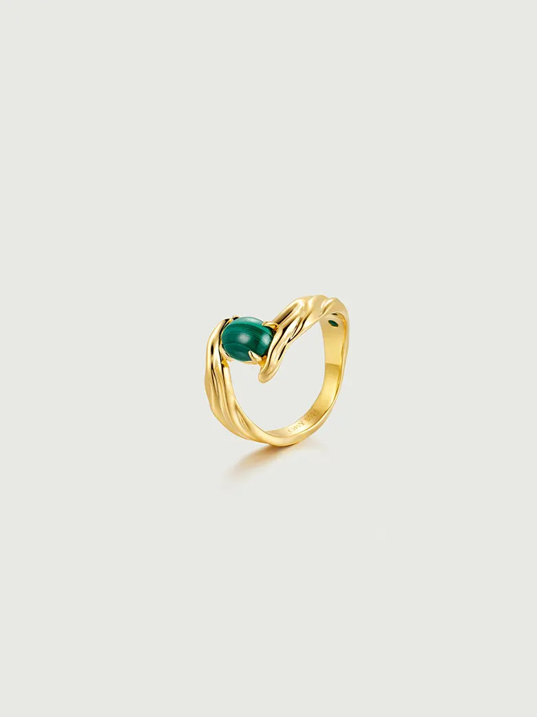 Malachite Texture Open Ring