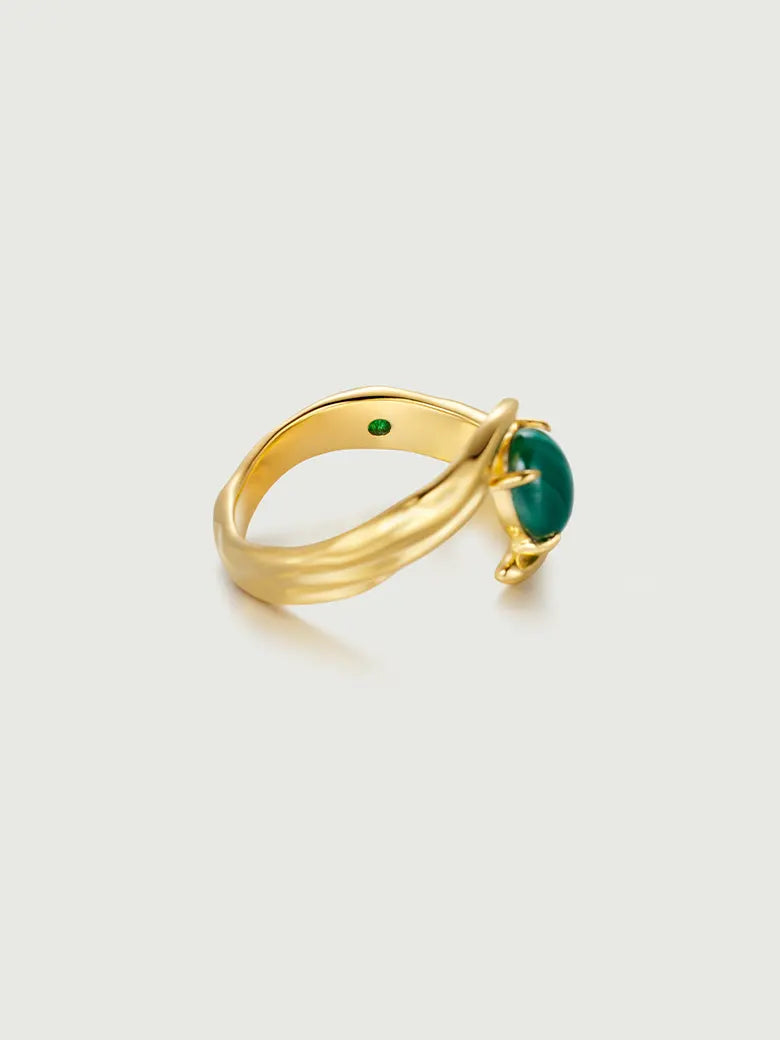 Malachite Texture Open Ring