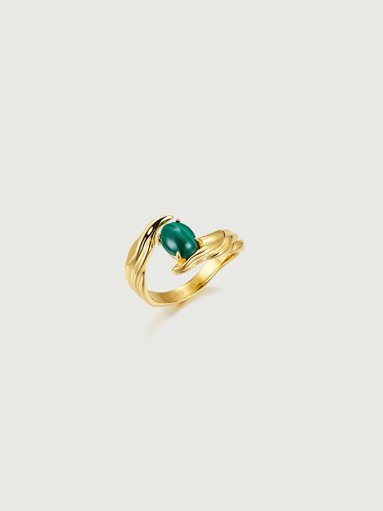 Malachite Texture Open Ring