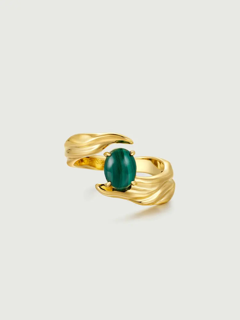 Malachite Texture Open Ring