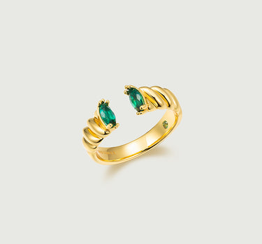 Marquise Cut Emerald Open Ring