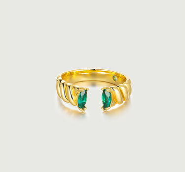 Marquise Cut Emerald Open Ring