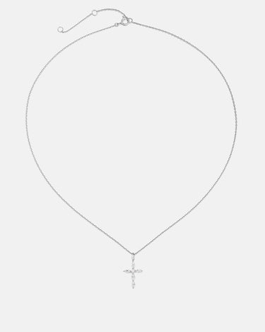 Marquise Cut Moissanite Cross Necklace-obyjewelry