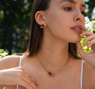 Mixed Onyx Asymmetry Earrings