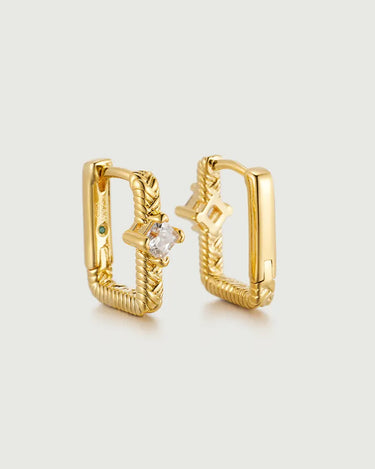 Moissanite Braid Huggie Earrings-obyjewelry