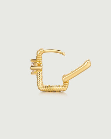 Moissanite Braid Huggie Earrings-obyjewelry