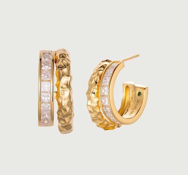 Moissanite Channel Set Hoop Earrings
