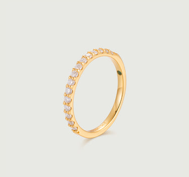 Moissanite Half Pave Ring
