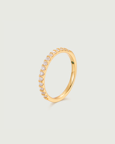 Moissanite Half Pave Ring