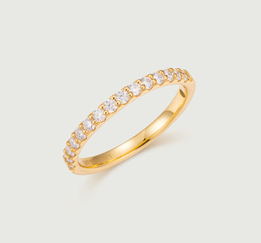 Moissanite Half Pave Ring